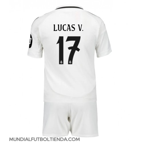 Camiseta Real Madrid Lucas Vazquez #17 Primera Equipación Replica 2024-25 para niños mangas cortas (+ Pantalones cortos)